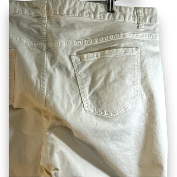 TALBOTS Heritage Ivory Boot Cut Jeans with brown hardware SZ 20WP - Picture 7 of 15